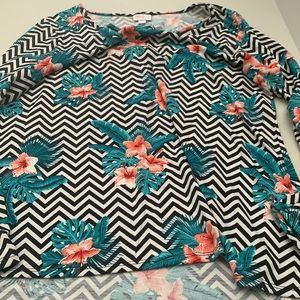 Black, white floral lularoe Elizabeth